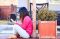 Girl outside on cell phone